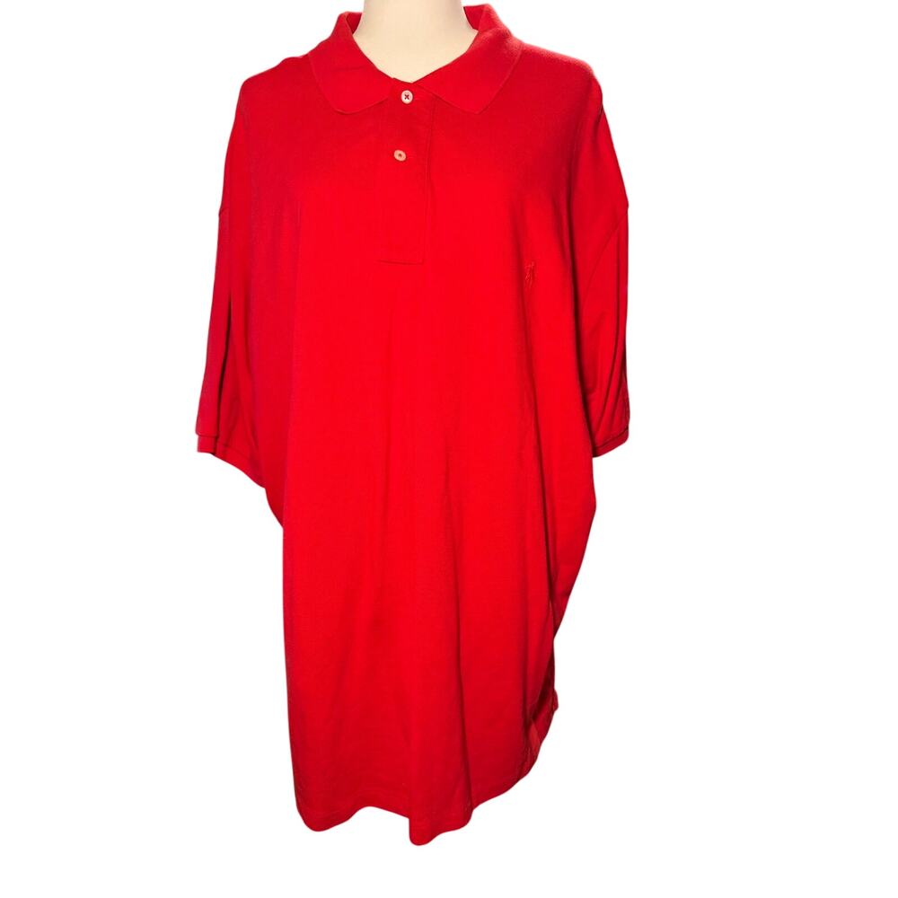 Polo Ralph Lauren Red Cotton Tonal Pony Polo Shirt, Big & Tall Men's 3XB